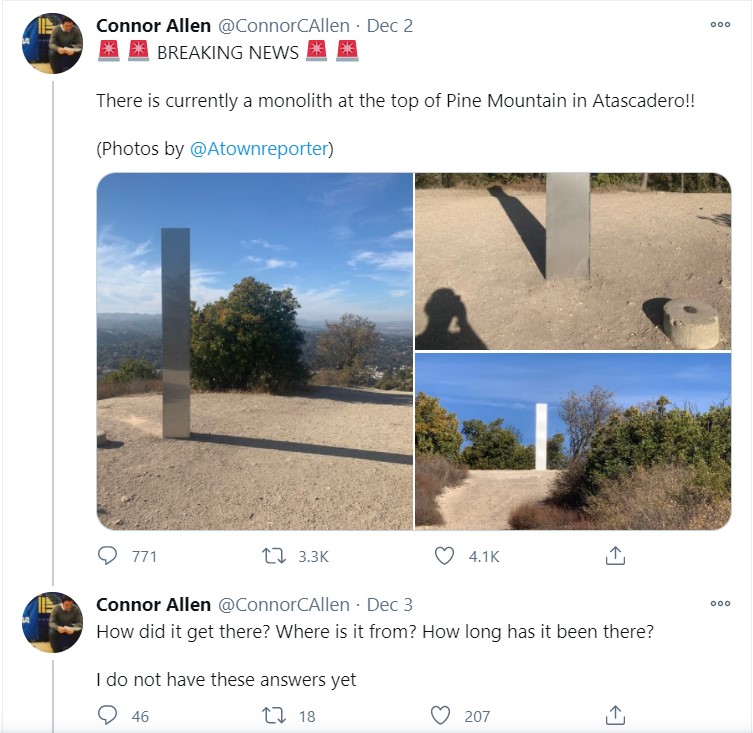 A Third Mysterious Monolith Has Appeared In California 2