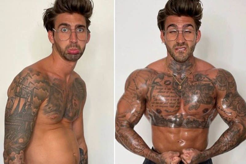 Love Island's Chris Taylor Pranks Fans With a Get Fit Quick Transformation 1