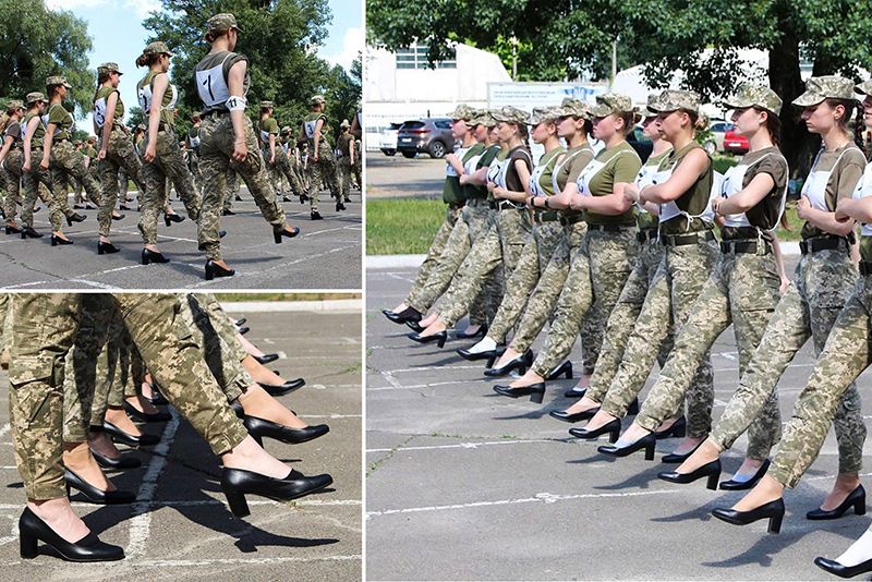 Outcry As Ukrainian Army Make Women March In Heels 1