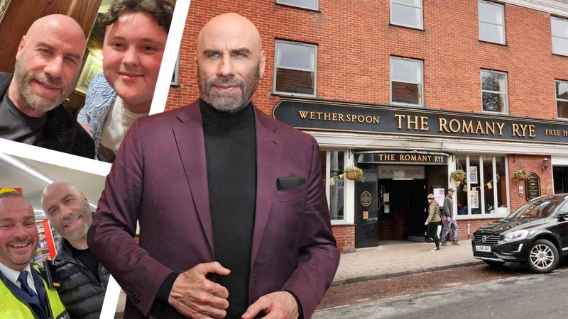 John Travolta Spotted Biscuit Shopping In England 1