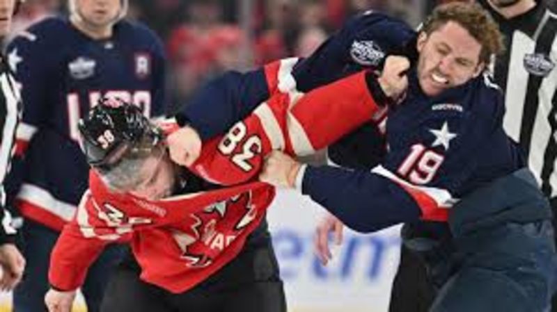 3 Fights In First 9 Minutes Of Canada & USA Ice Hockey Match 1